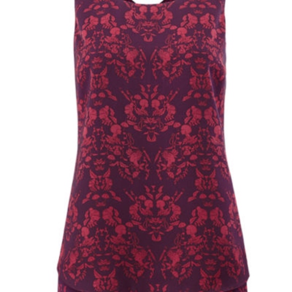 CAbi Cameo Top Tunic 3258 NWT Sakura Red Plum Rhubarb Size Small Blouse - Picture 6 of 10